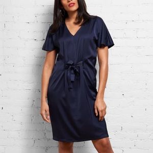 US 2XL (30-32) Navy Becca Half Tie Dress